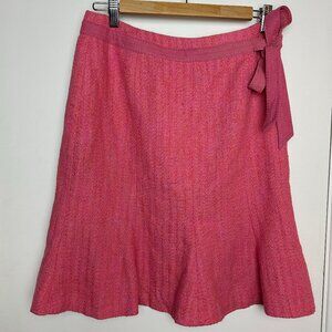 Ann Taylor Petites Tweed Pink Trumpet/Godet Flirty Skirt 4P